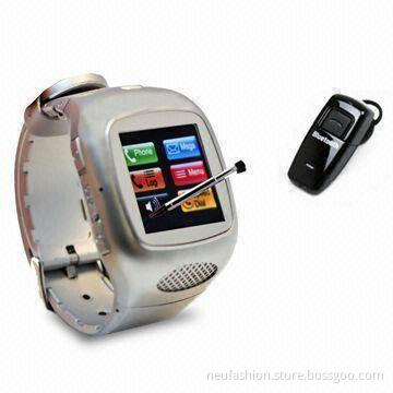 MP3 Touch Screen Watch Phone with Built-in Bluetooth, Supports T-Flash Card of Up to 32GB Memory